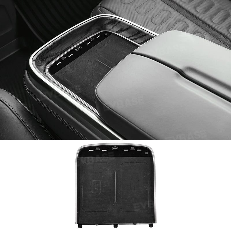 Wireless Charger for Rivian R1S R1T Center Console Armrest Dual Phone Charging Station With Ambient Light