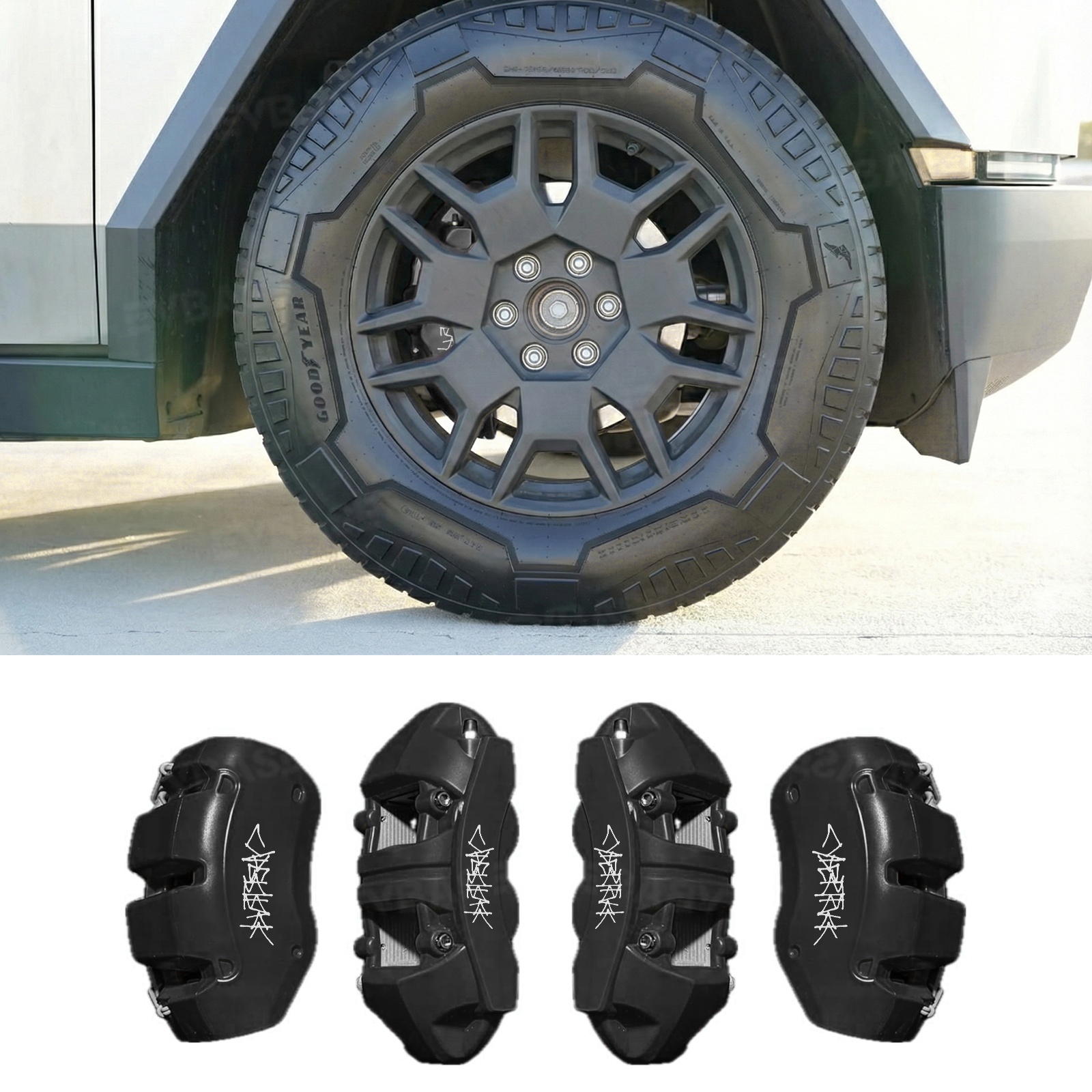 Cybertruck Silicone Brake Caliper Covers Sporty Style Caliper Protector Set Slip-On Fit & No Wheel Removal