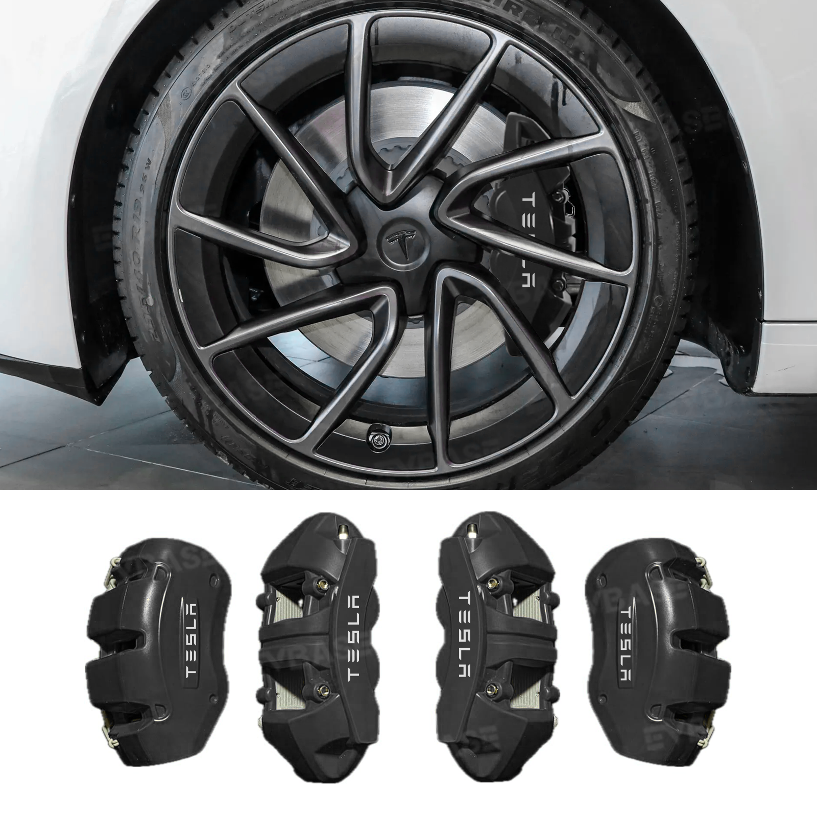 Model 3/Y Silicone Brake Caliper Covers Front and Rear Slip-On Caliper Protector Set Performance Look & No Wheel Removal