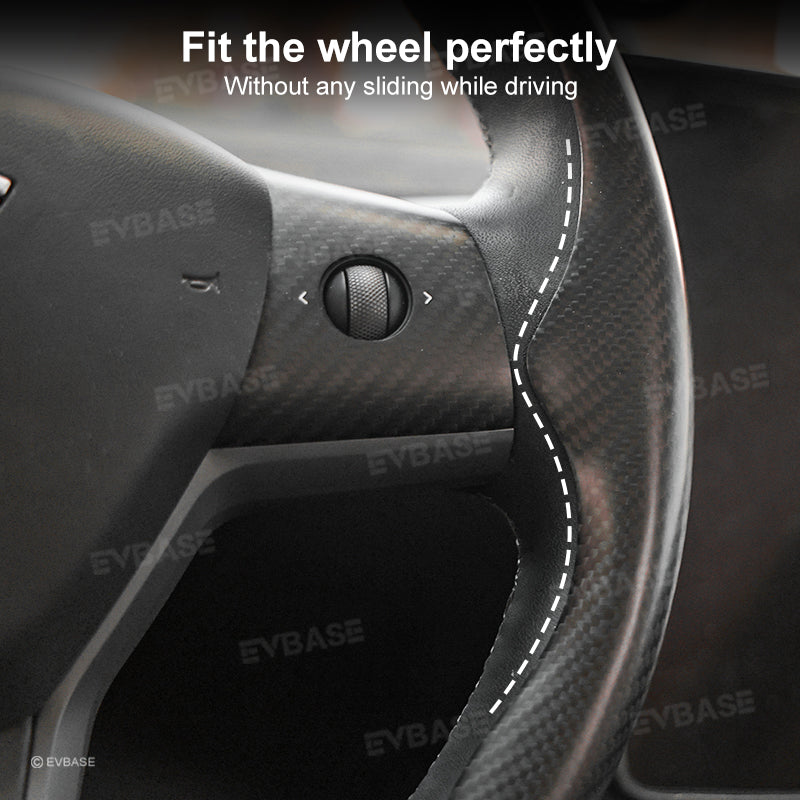 Model 3 Y Steering Wheel Trim Cover for Tesla Interior Accessories Carbon Fiber