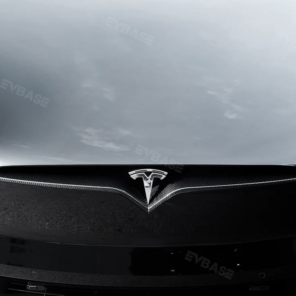 Model S/X Front End Inlay Real Carbon Fiber Decorative V Trim Strip Panel for Tesla