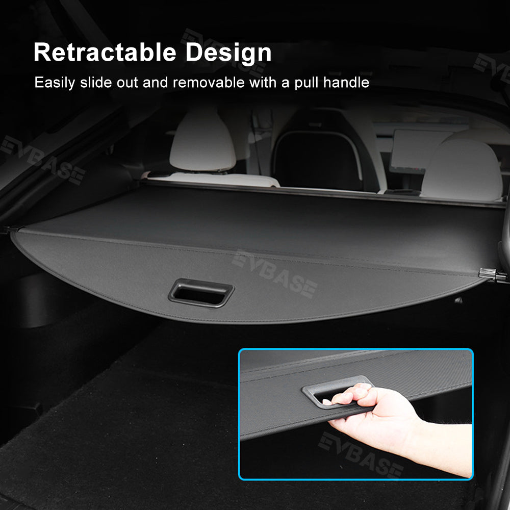 EVBASE Tesla Model Y Retractable Trunk Cargo Cover Rear Privacy Cargo Cover Shade Protector