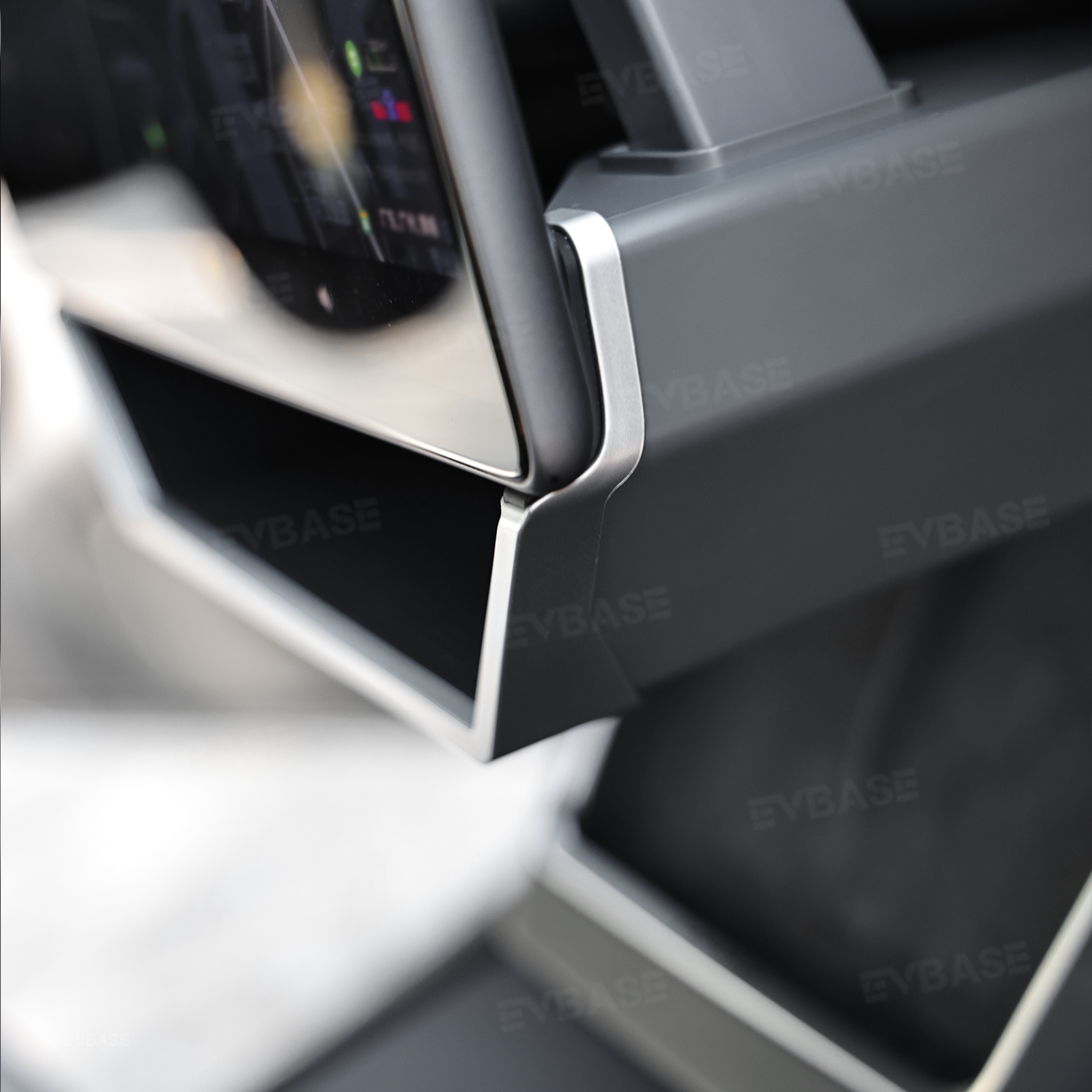 Model Y Juniper/ 3 Highland Under Screen Storage Organizer Cyberpunk Style Center Console Organizer Tray with Anti-Slip Silicone Pad