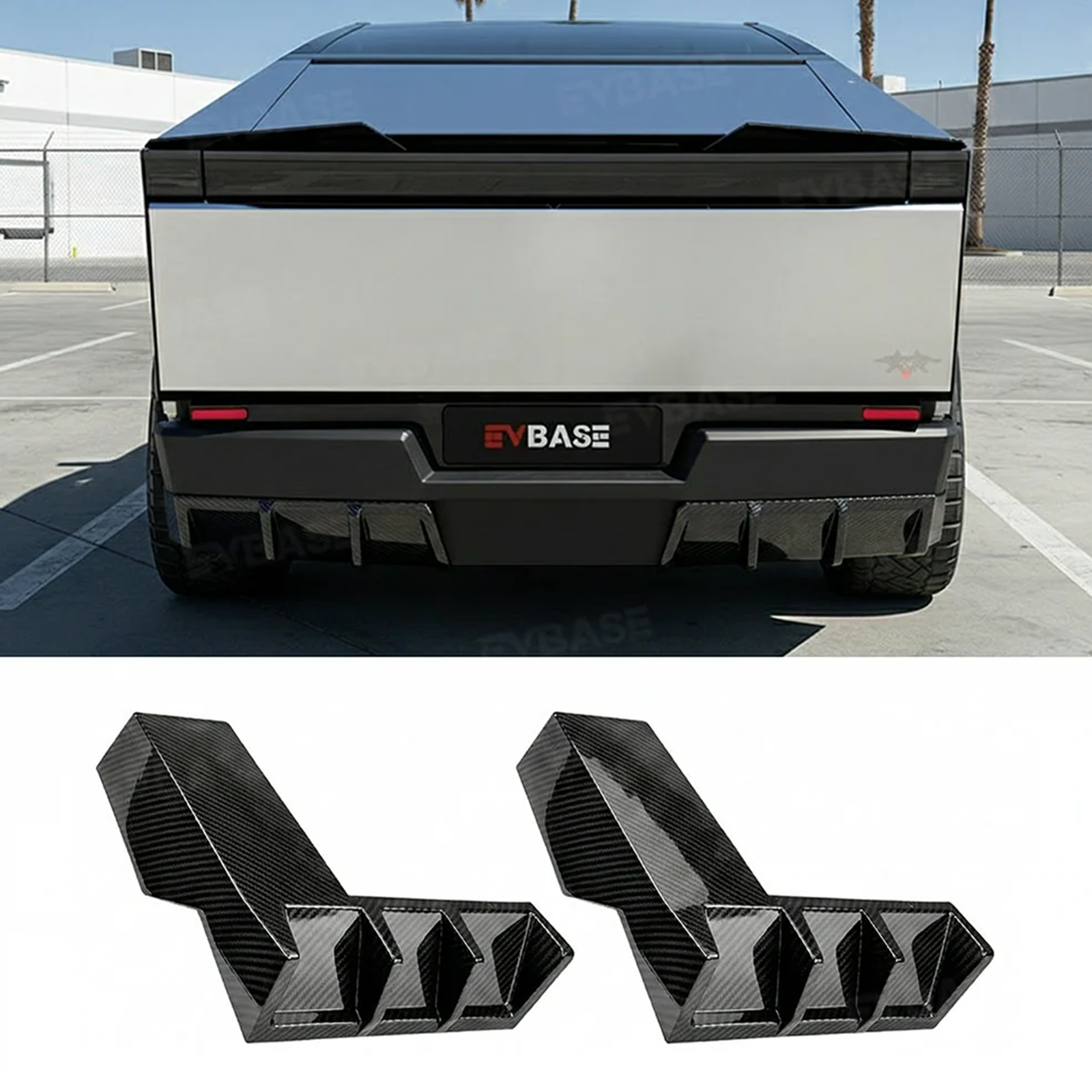Cybertruck Body Kit Front Bumper Lip & Fender Flares Cover & Rear Diffuser & Rear Spoiler for Tesla