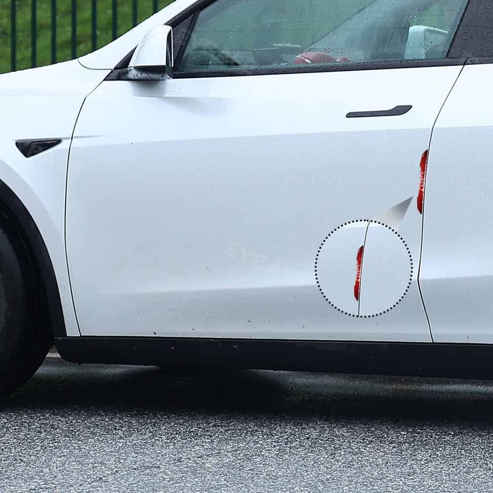 Model 3 Y Side Door Edge Guards Wet Real Carbon Fiber Scratch Protector Strips for Tesla