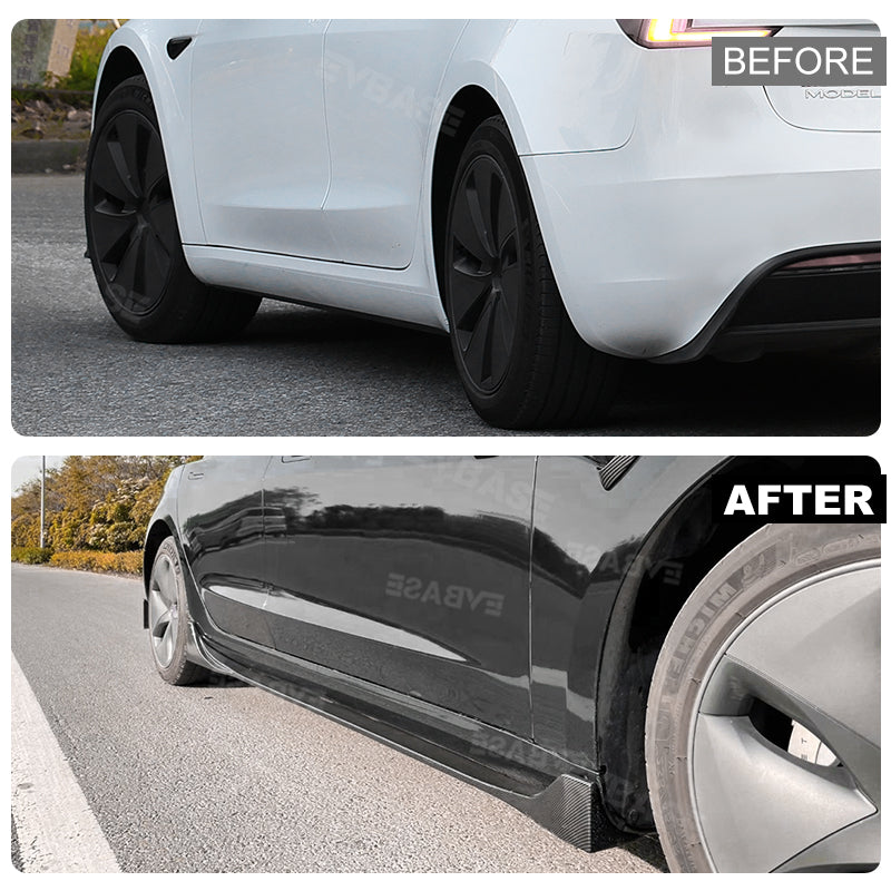 Model Y 3 Side Skirts Splitter Lip ABS Body Kit F Style Extensions Diffuser Panel Pair