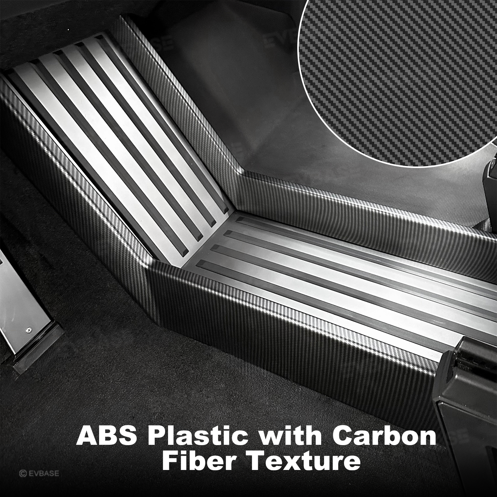 Cybertruck Lower Center Console Side Trim Covers ABS Carbon Fiber Style Protective Overlay