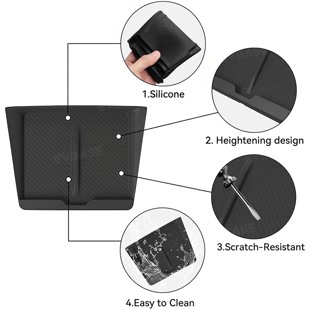 Model Y Juniper Standard Center Console Wireless Charging Silicone Mat Anti-Slip Charger Protector Pad