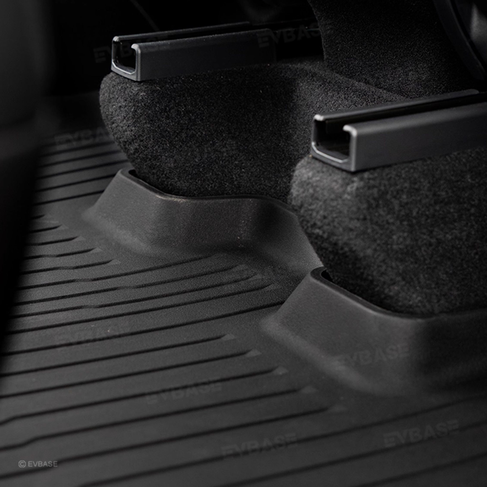 Model Y Juniper Floor Mats All Weather Waterproof Non-Slip TPU Floor Liners with Silver Pedal Accent