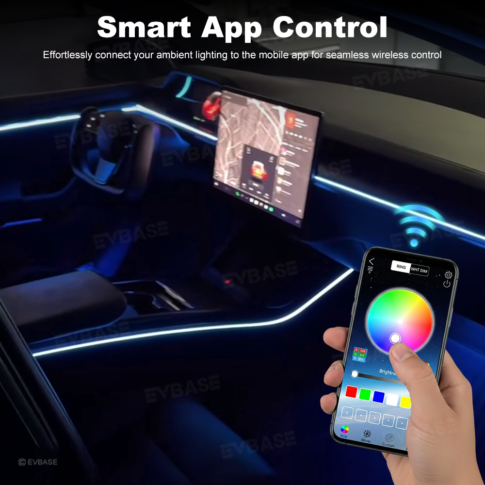 Model X RGB Ambient Lighting Interior Streamer Light Kit LED Neon Light Strip