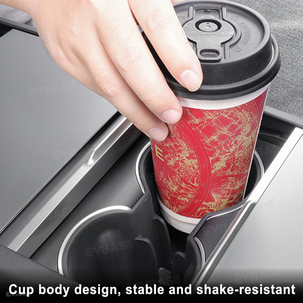 Model Y Juniper Cup Holder Center Console &Rear Armrest Cup Insert Silicone Tesla Water Bottle Organizer