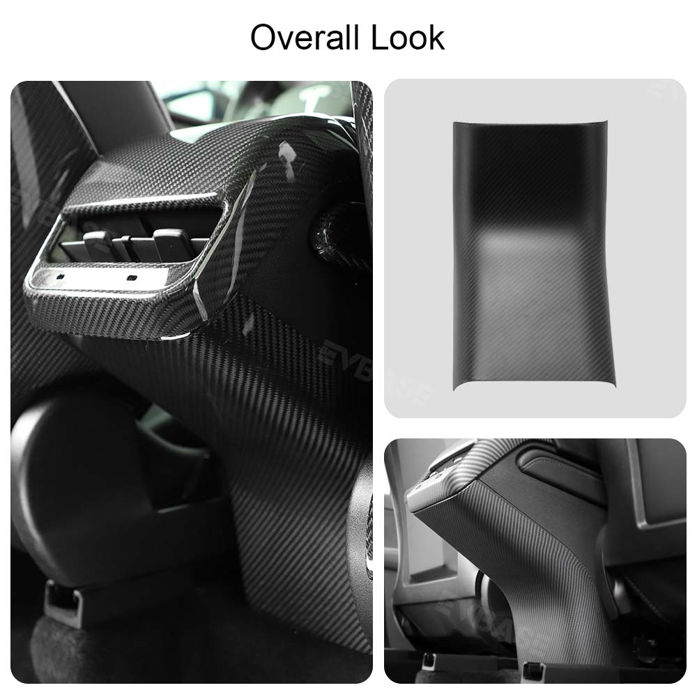 Model 3/Y Rear Air Vent Guard Pedal Real Carbon Fiber Door Sill Anti-Kick Plate Overlay Protect Outlet Cover for Tesla