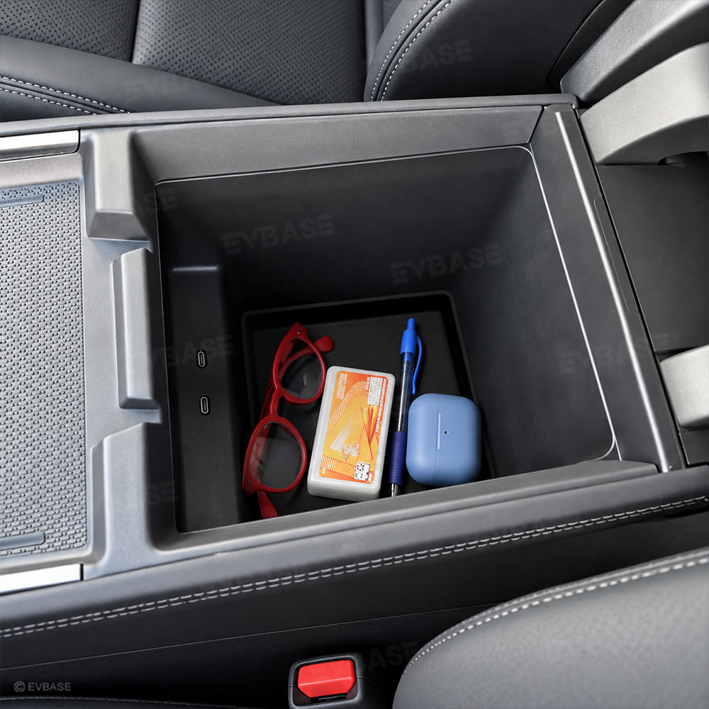 Center Console Organizer Tray for Rivian R2 Silicone Armrest Lower Storage Box