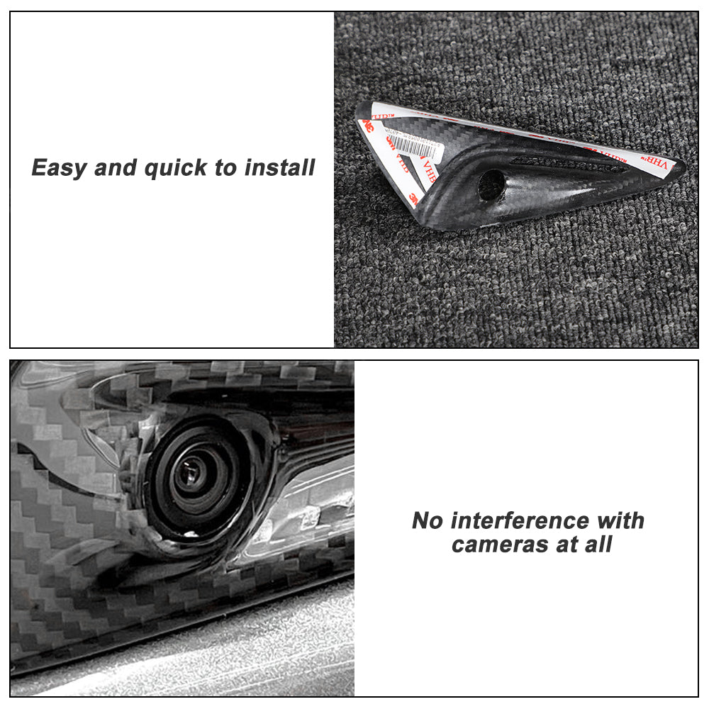 Model X Real Carbon Fiber Side Camera Covers Turn Signal Full-Cover Exterior for Tesla