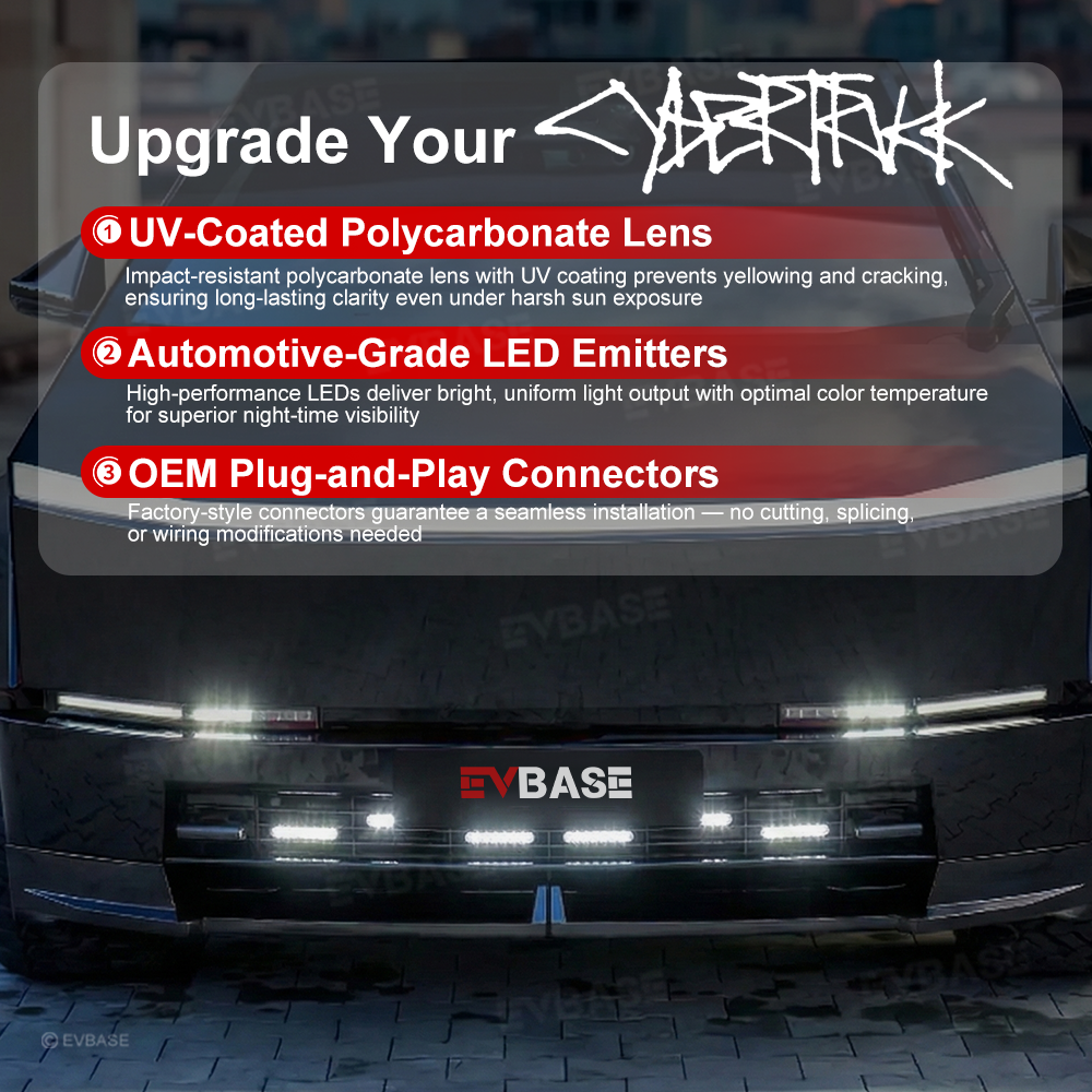 Cybertruck Front Grille LED Light Bar Tactical Lower Grille Auxiliary Lighting Upgrade