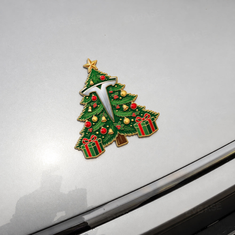 Model Y/3/YL Christmas Emblem Decals Santa & Christmas Tree Sticker 3D Waterproof Holiday Decor