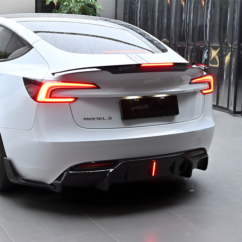 Model 3 Y Spoiler Wing Rear Diffuser ABS Splitter With Brake Light Inspired By B-2 Spirit for Tesla