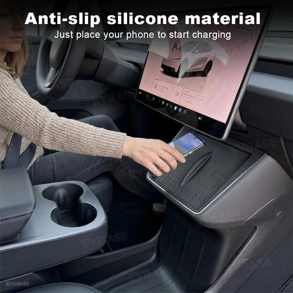 Model Y Juniper Standard Center Console Wireless Charging Pad Silicone Non-Slip Charger Mat