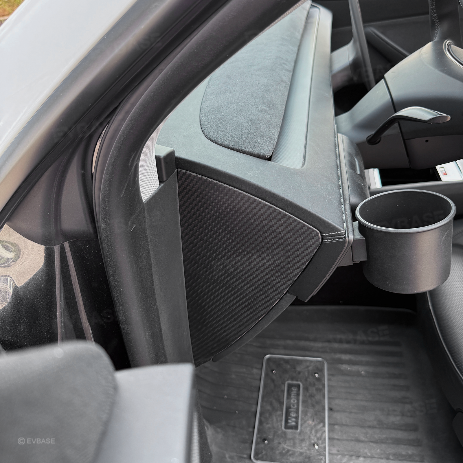 Model Y Juniper Dashboard Side Panel Trim Cover Real Carbon Fiber Front Door Slot Overlay