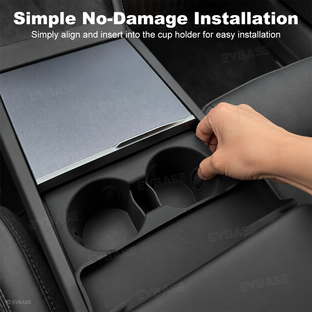 Model Y Juniper/ YL/ 3 Highland Silicone Center Console Cup Holder Insert Armrest Storage Organizer