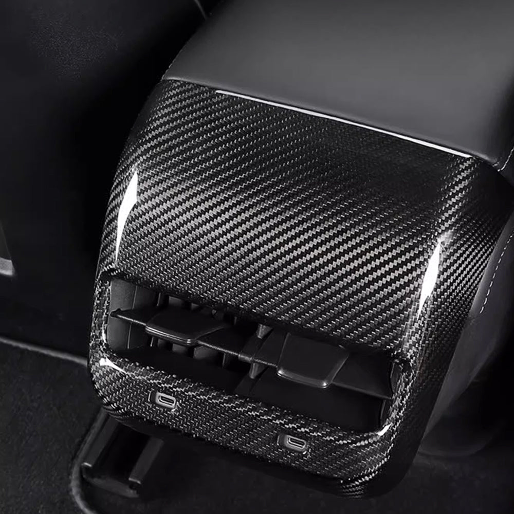 Model Y 3 Carbon Fiber Interior Accessories Rear Air Outlet Vent Cover Genuine for Tesla