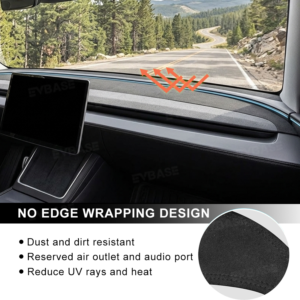 Model Y Juniper Dashboard Cover Anti-Glare Sun Protection Suede Dash Mat