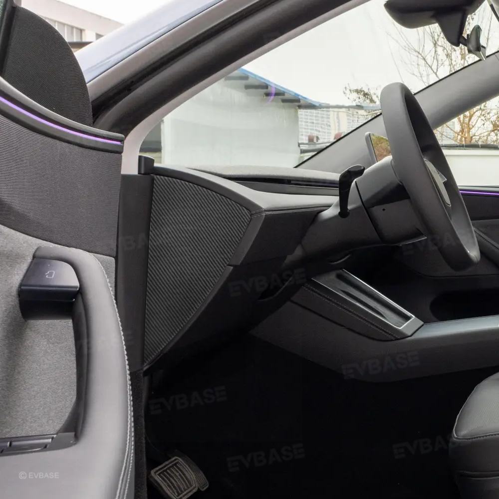 Model Y Juniper Dashboard Side Panel Trim Cover Real Carbon Fiber Front Door Slot Overlay