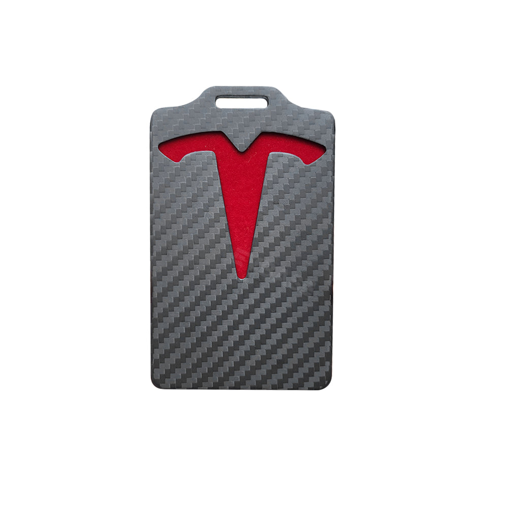 Key Card Holder Real Carbon Fiber Card Case Keychain Protective Card Sleeves for Tesla