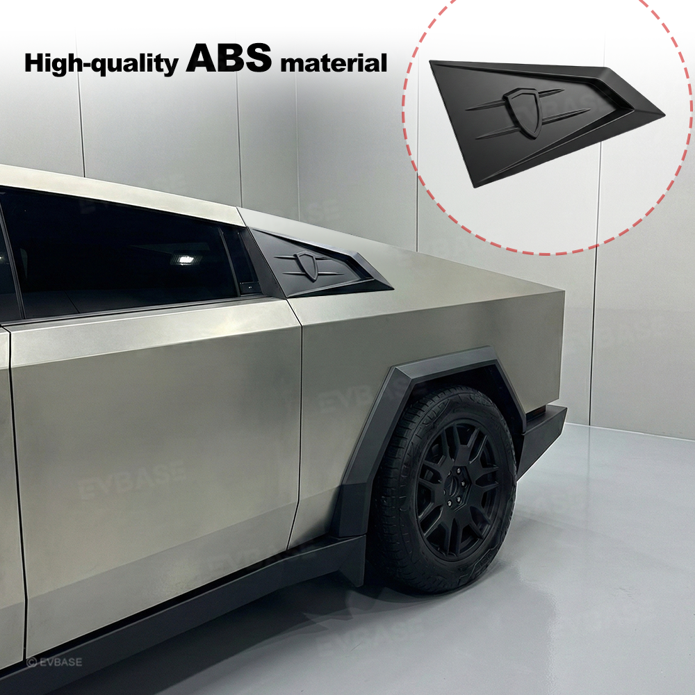 Cybertruck C-Pillar Louver Covers Rear Side Window Futuristic Tactical Overlay ABS Exterior Trim