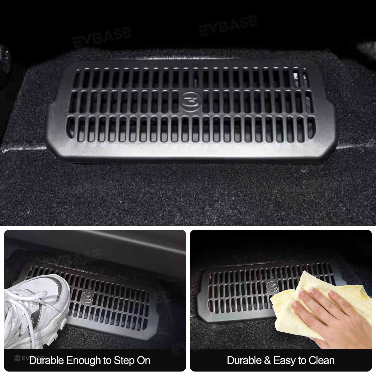 Model 3 Highland Radiator Grille Mesh Insert & Air Intake Vent Cover & Under-Seat Air Vent Cover Backseat Air Flow Outlet Protector