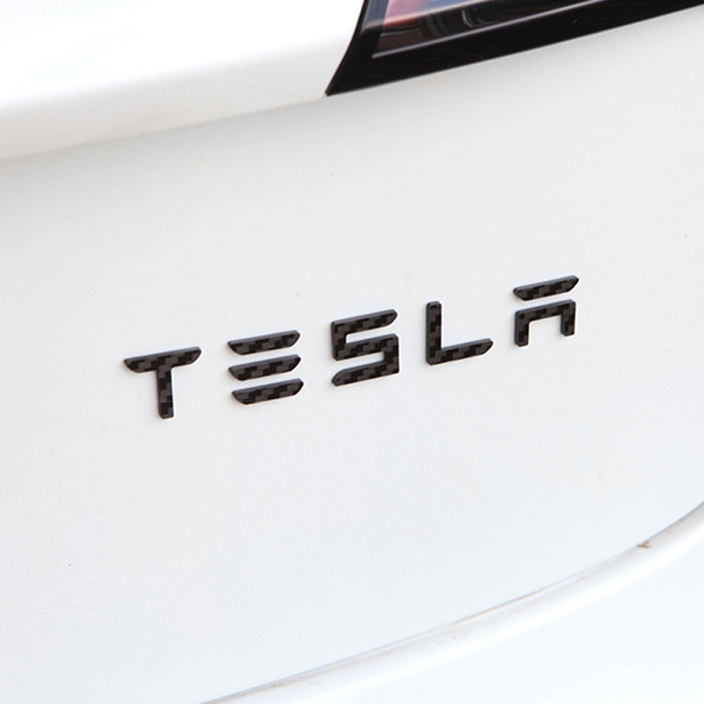 Emblem Sticker for Tesla Front Trunk/Rear Trunk Logo Decal Cover Real Carbon Fiber