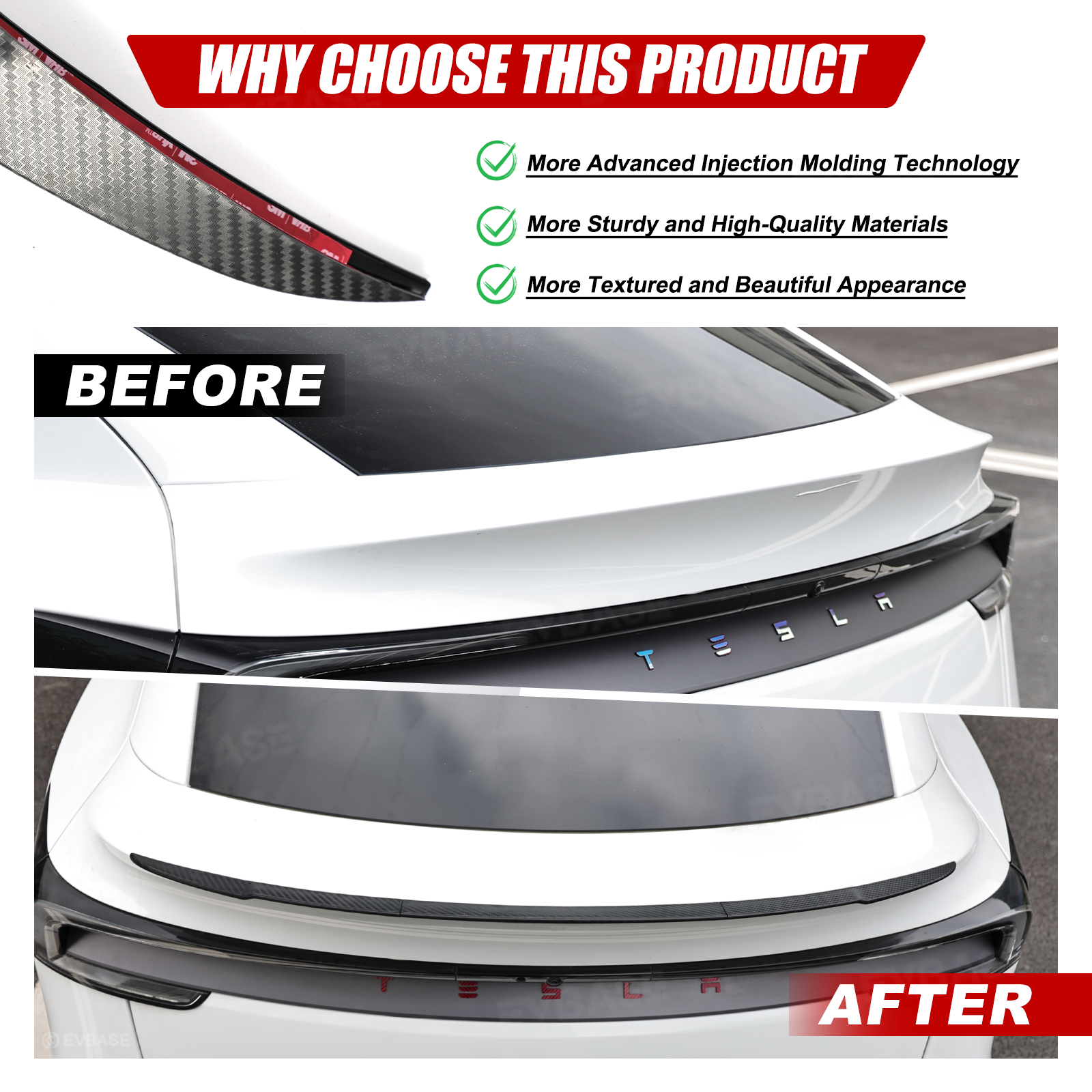 Model Y Juniper Rear Spoiler Wing ABS Aerodynamic Rear Trunk Lip Spoiler for Tesla