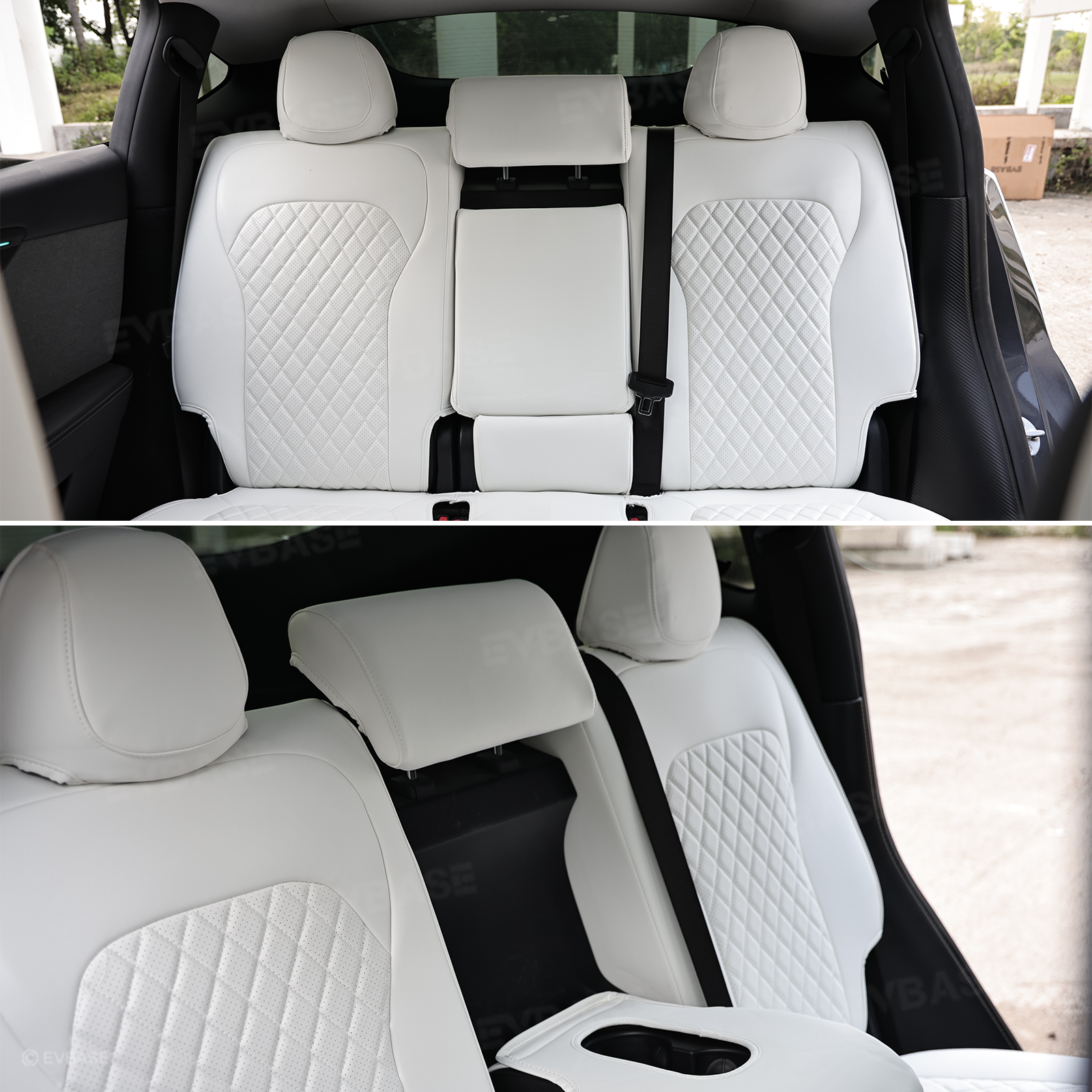 Model Y Juniper Seat Covers Waterproof Breathable NAPPA Leather Seat Protector with Diamond Quilted Design