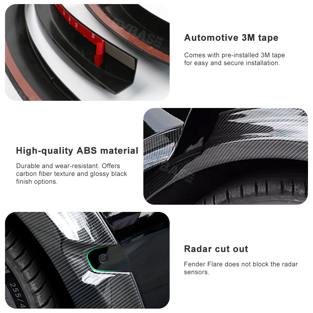 Model Y Fender Flares Wide Body Wheel Arches Extensions Edge Trim Protector With Radar Cutout for Tesla