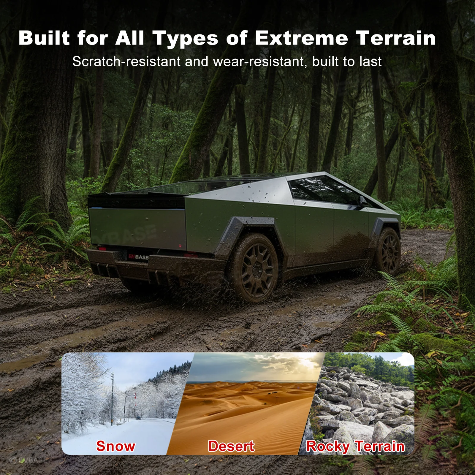 Cybertruck Body Kit Front Bumper Lip & Fender Flares Cover & Rear Diffuser & Rear Spoiler for Tesla