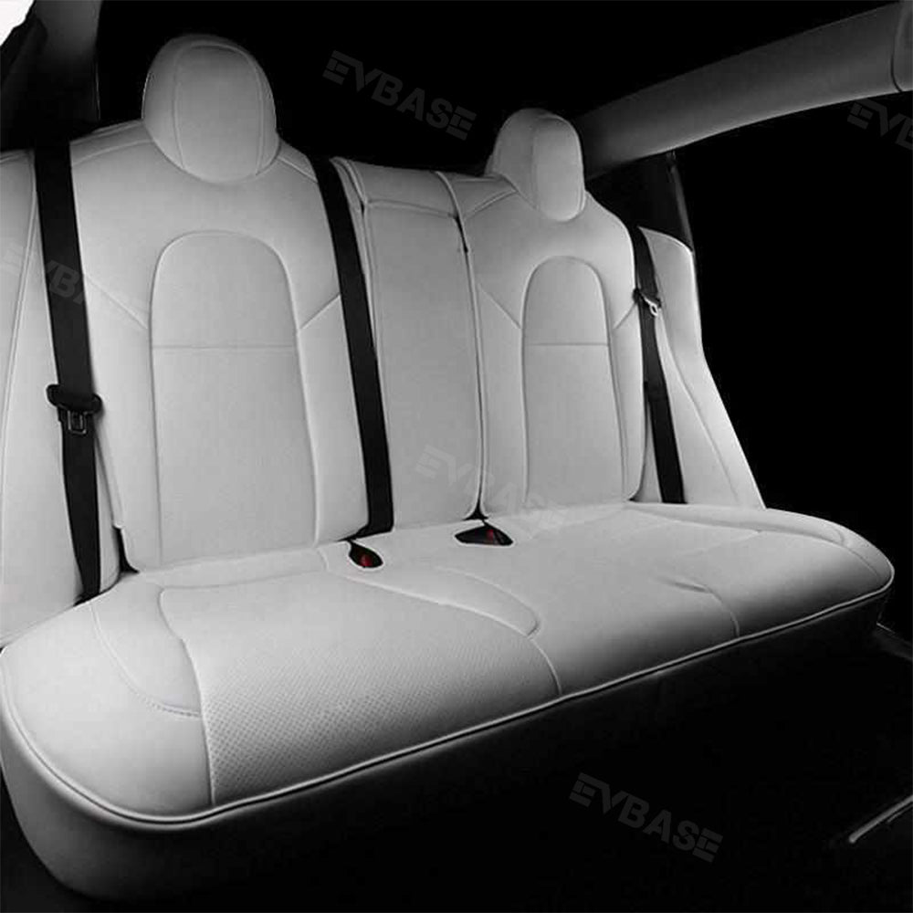 Model Y 3 Custom Seat Covers Cushion Breathable NAPPA Litchi Vegan Leather For Tesla