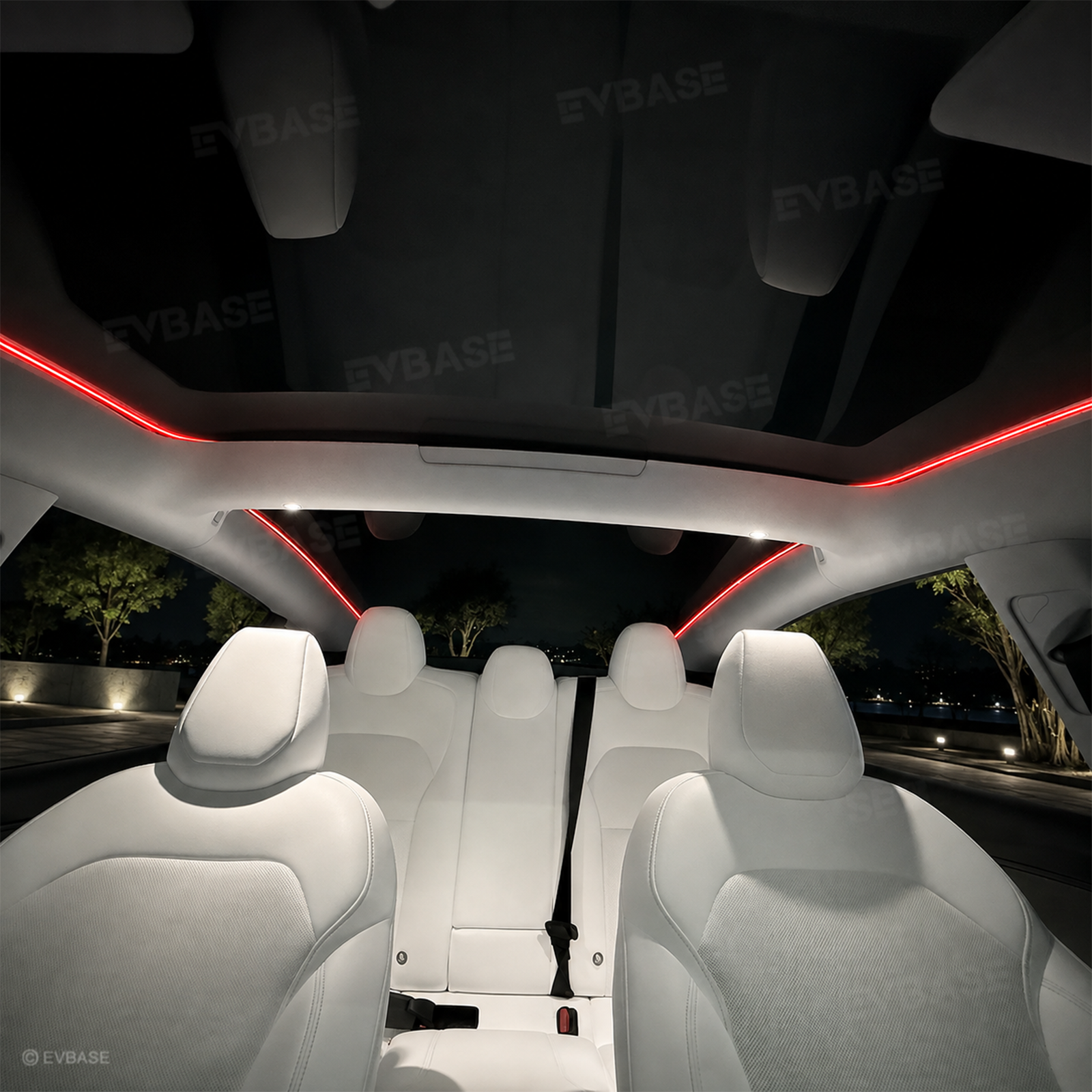 Model Y Juniper/ 3 Highland Roof Ambient Lighting 2.0 Sunroof Streamer Lights with Factory Screen Control