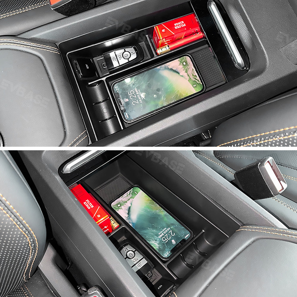 Mustang Mach E Center Console Storage Box Armrest Organizer Silicone Waterproof Non-Slip Tray for Ford