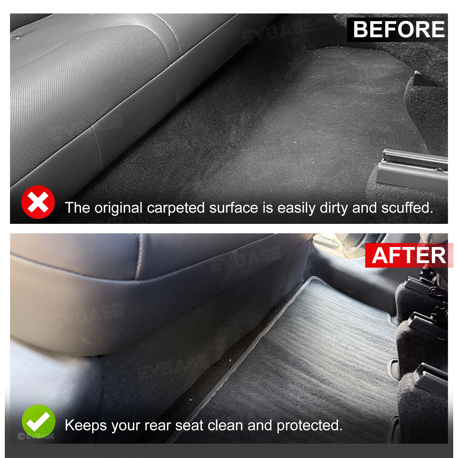 Model Y Juniper/ 3 Highland Rear Seat Kick Protector Panel ABS Rear Seat Lower Protective Mat