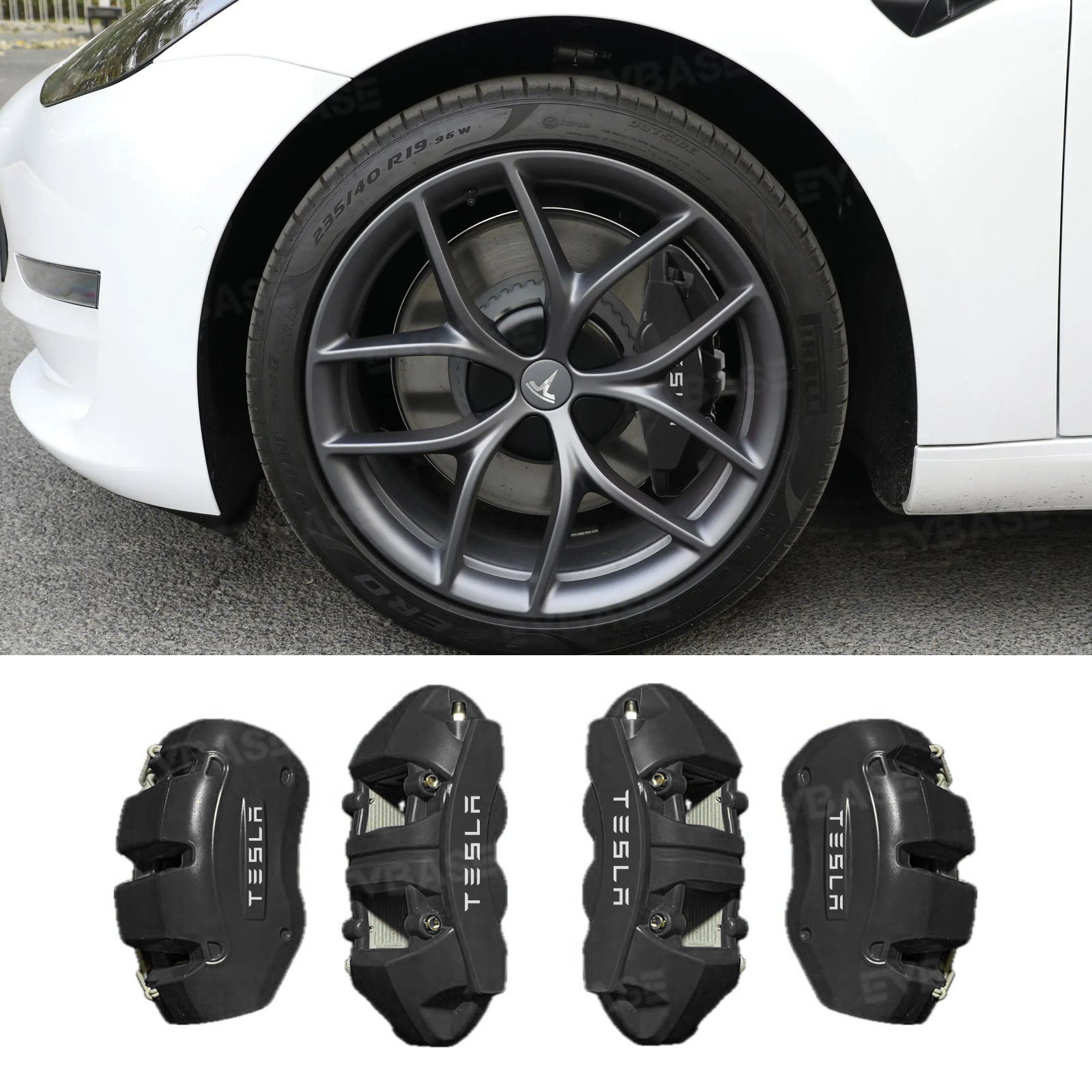 Model 3/Y Silicone Brake Caliper Covers Front and Rear Slip-On Caliper Protector Set Performance Look & No Wheel Removal