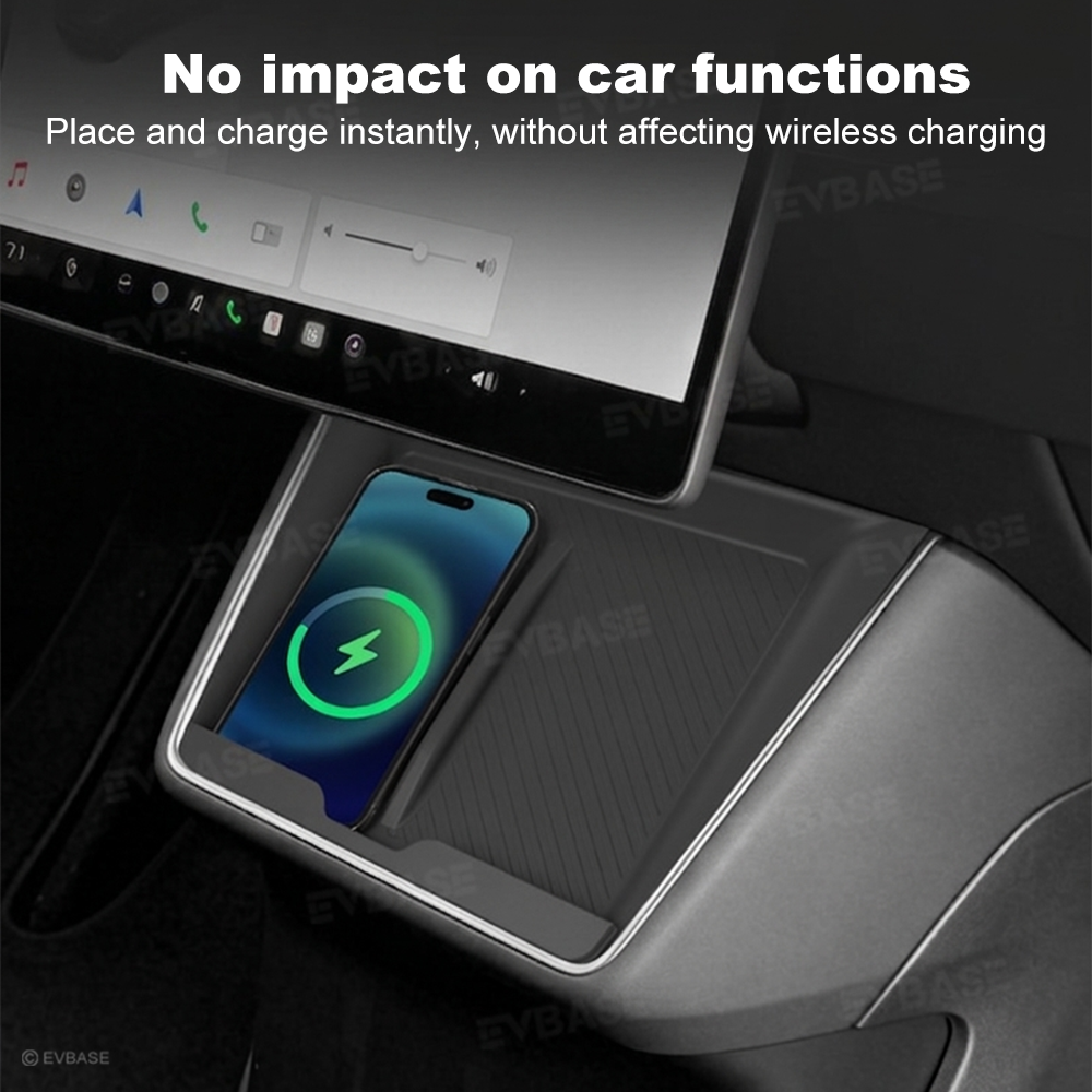 Model Y Juniper Standard Center Console Wireless Charging Silicone Mat Anti-Slip Charger Protector Pad