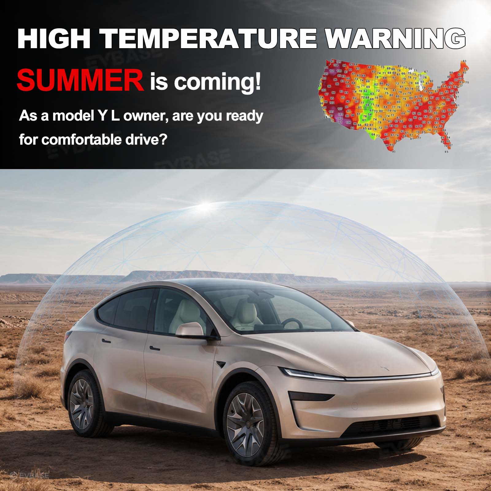 Model Y L Retractable Sunshade Glass Roof Sun Shade with Roll Fabric Style Heat Insulation & UV Protection