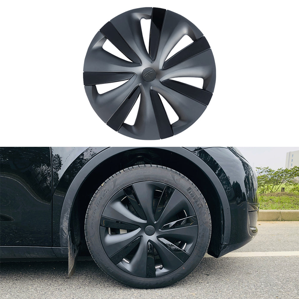 thumbnail image 2 of 4Pcs PM Auto Wheel Cover Hubcaps For 2021-2024 Tesla Model Y 19 Inch – Direct Replacement, Black ABS 2 of 3