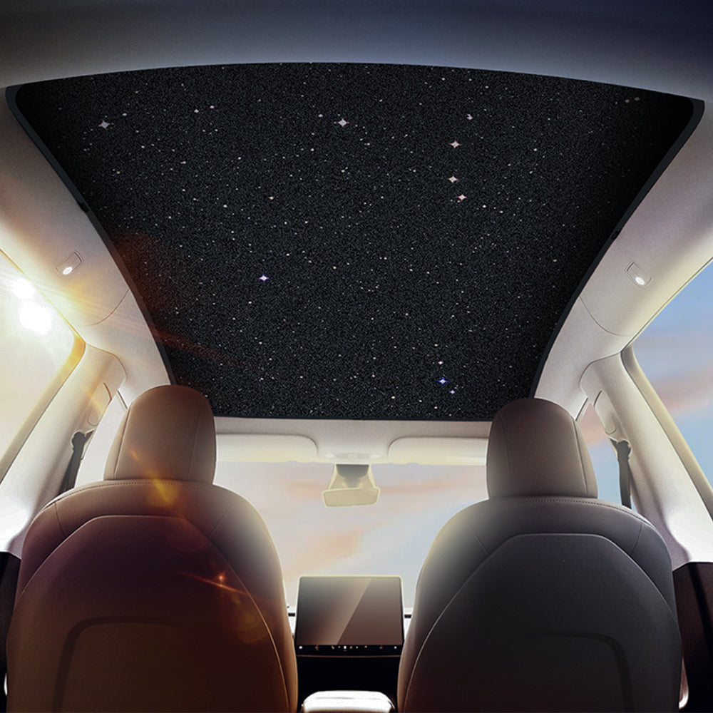 EVBASE Tesla Model Y Starry Sky Sunroof Sunshade with Silver Coated Cloth