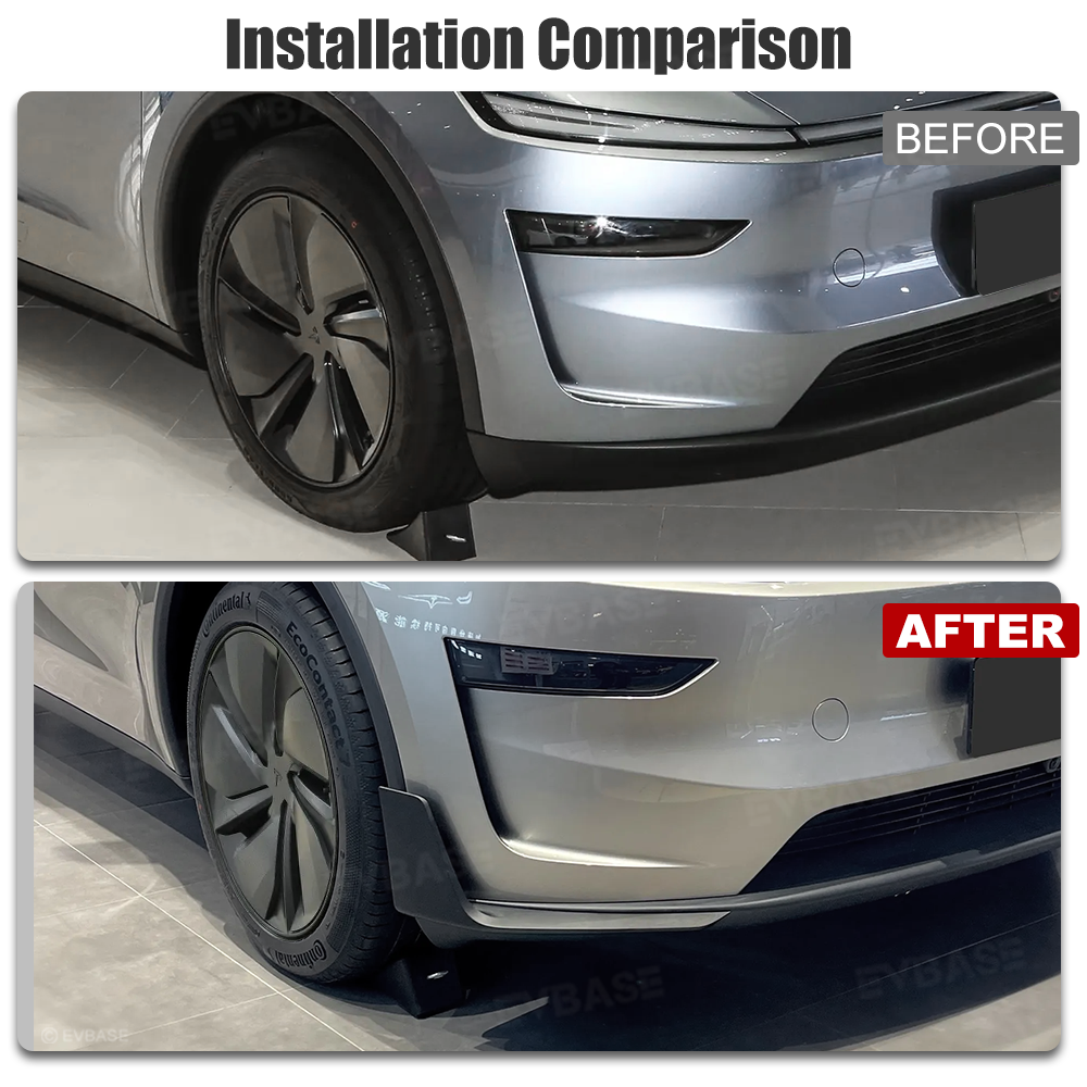 Model Y Juniper Front Lip Spoiler Whale Tail Style Front Bumper Corner Spoiler ABS Splitter for Tesla