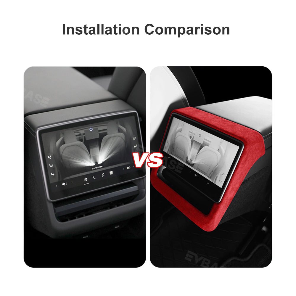 Model 3 Highland Real Alcantara Rear Screen Frame Cover Air Outlet Protector Rear Air Vent Covers Sticker for Tesla
