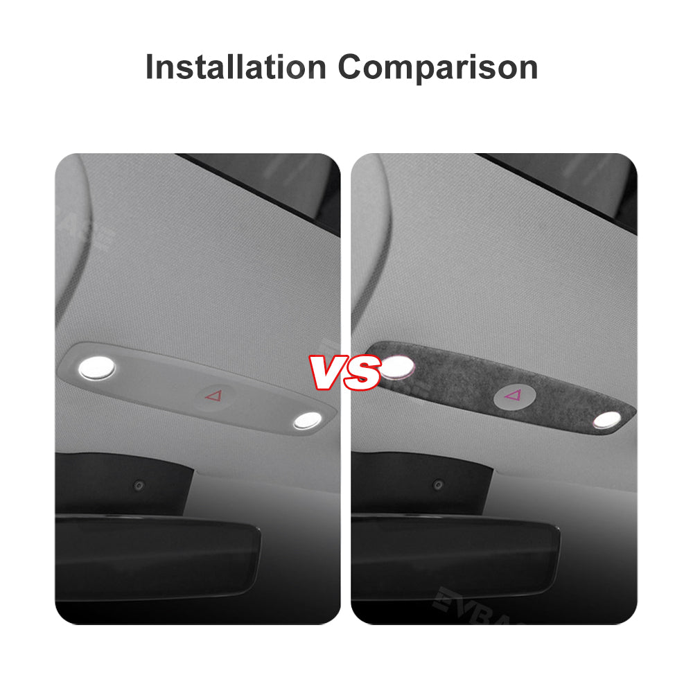 EVBASE Model 3 Highland Alcantara Reading Light Cover Sticker Dome Lamp Trim Panel for Tesla