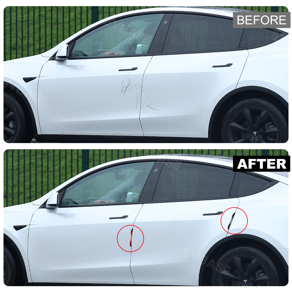 Model 3 Y Side Door Edge Guards Wet Real Carbon Fiber Scratch Protector Strips for Tesla