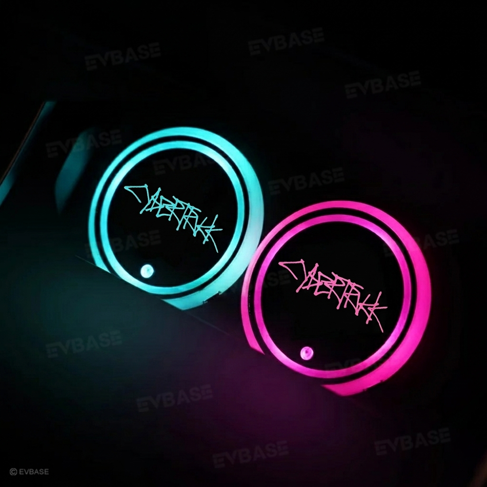Cybertruck Cup Holder Lights Mats LED 7 Colors Luminous Cup Coaster