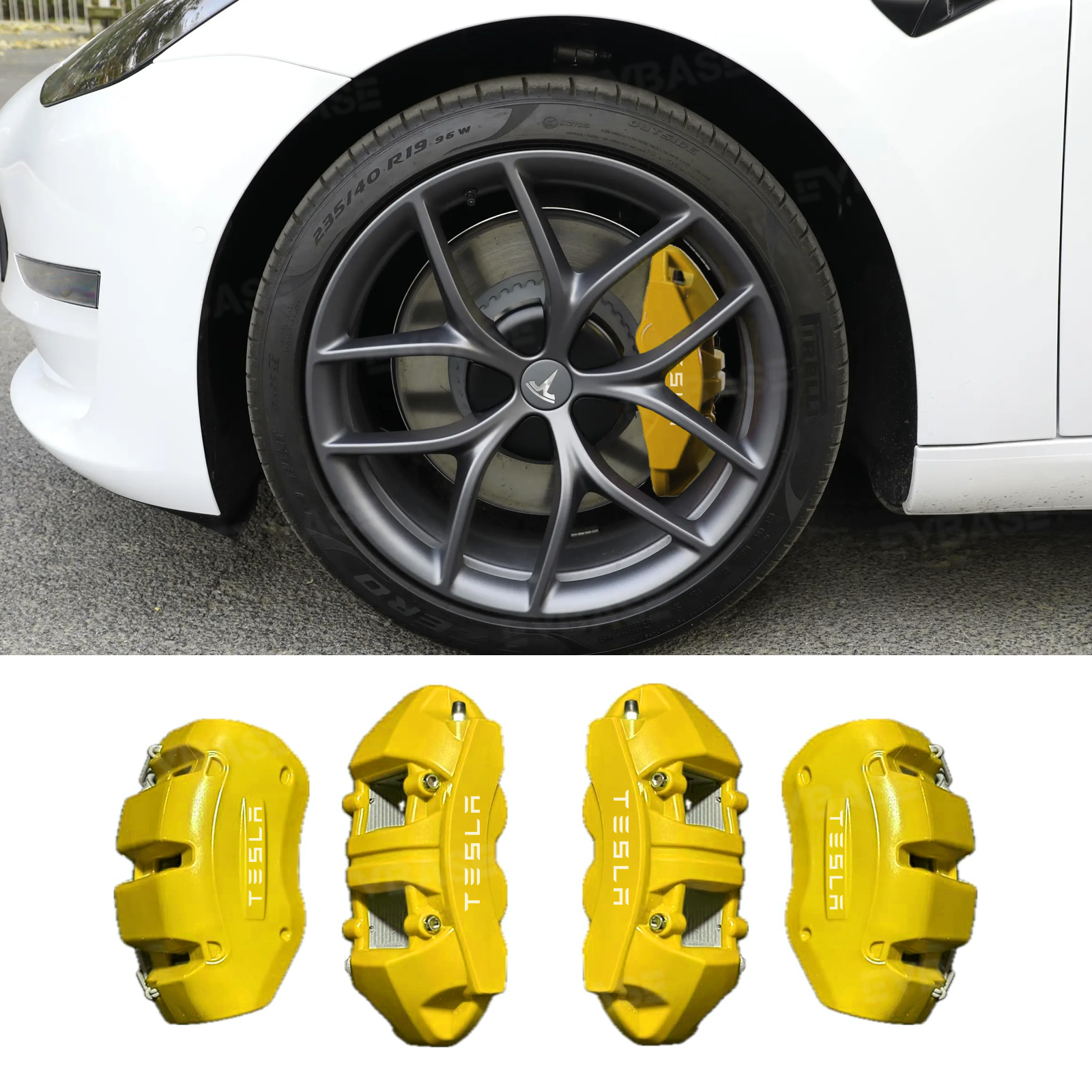 Model 3/Y Silicone Brake Caliper Covers Front and Rear Slip-On Caliper Protector Set Performance Look & No Wheel Removal